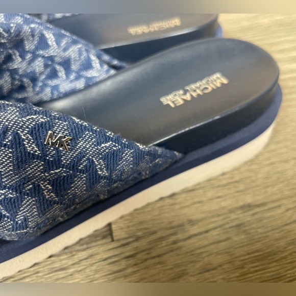 Michael Kors Womens Josie Knit Slip on Slide Sandals Blue 6 Medium (B M) - Picture 6 of 12
